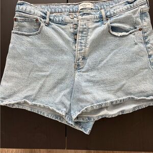 Abercrombie & Fitch Blue Jean Shorts High-Waisted Cut-Off